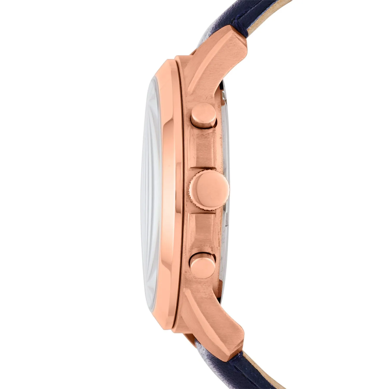 WW0070 Fossil Grant Chronograph Navy Leather Belt Watch FS4835