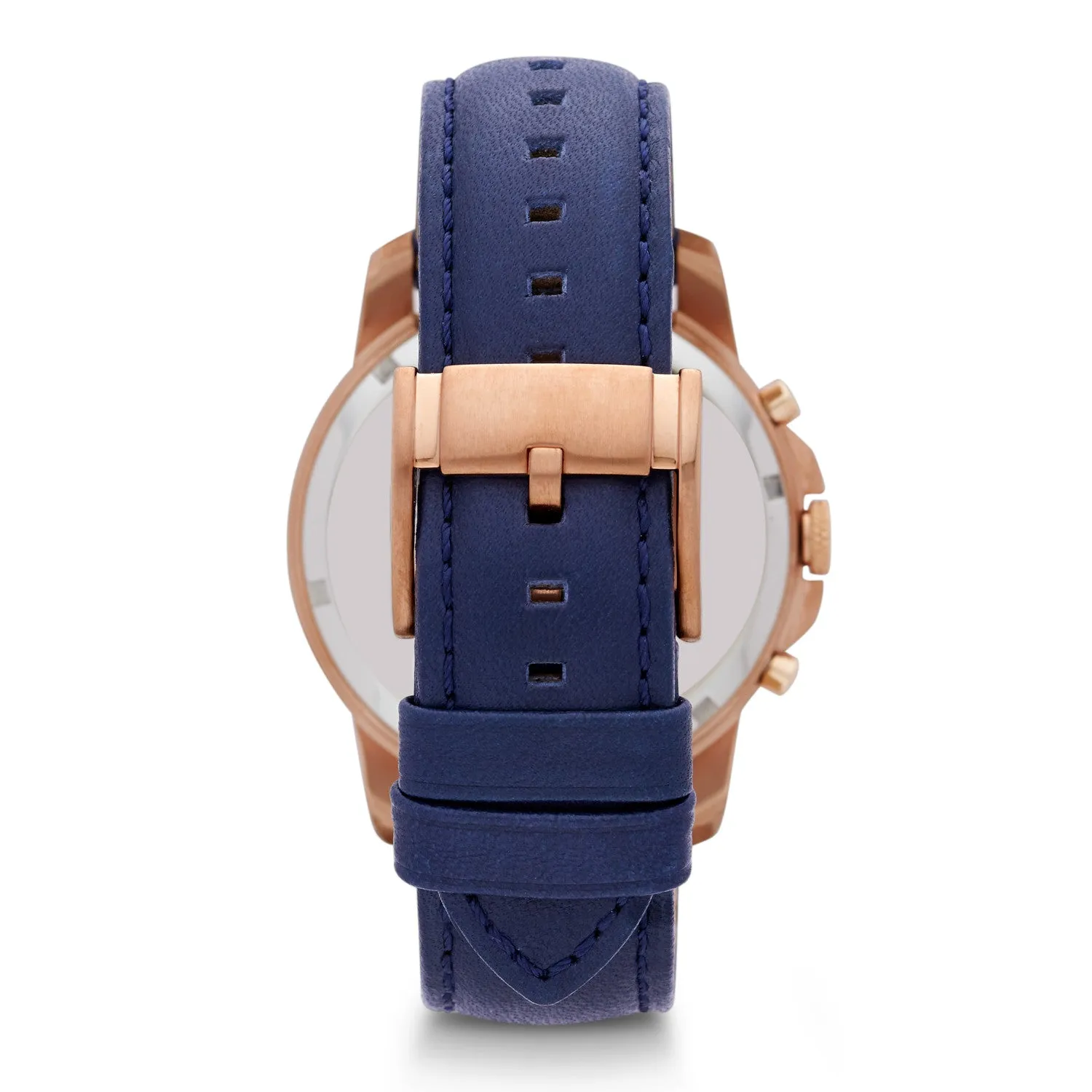 WW0070 Fossil Grant Chronograph Navy Leather Belt Watch FS4835