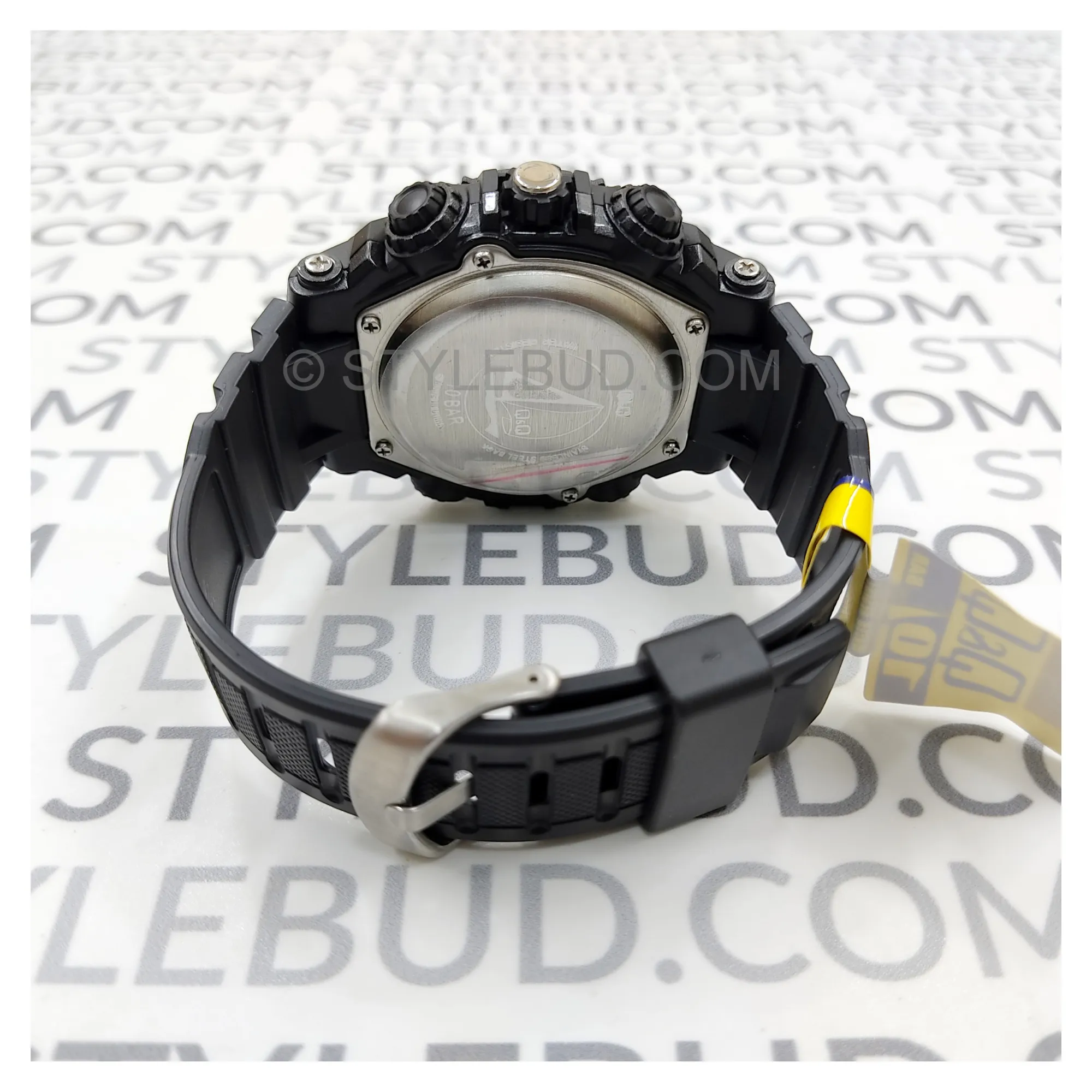 WW1506 Q&Q Dual Time Sports Fiber Belt Watch GW87J008Y