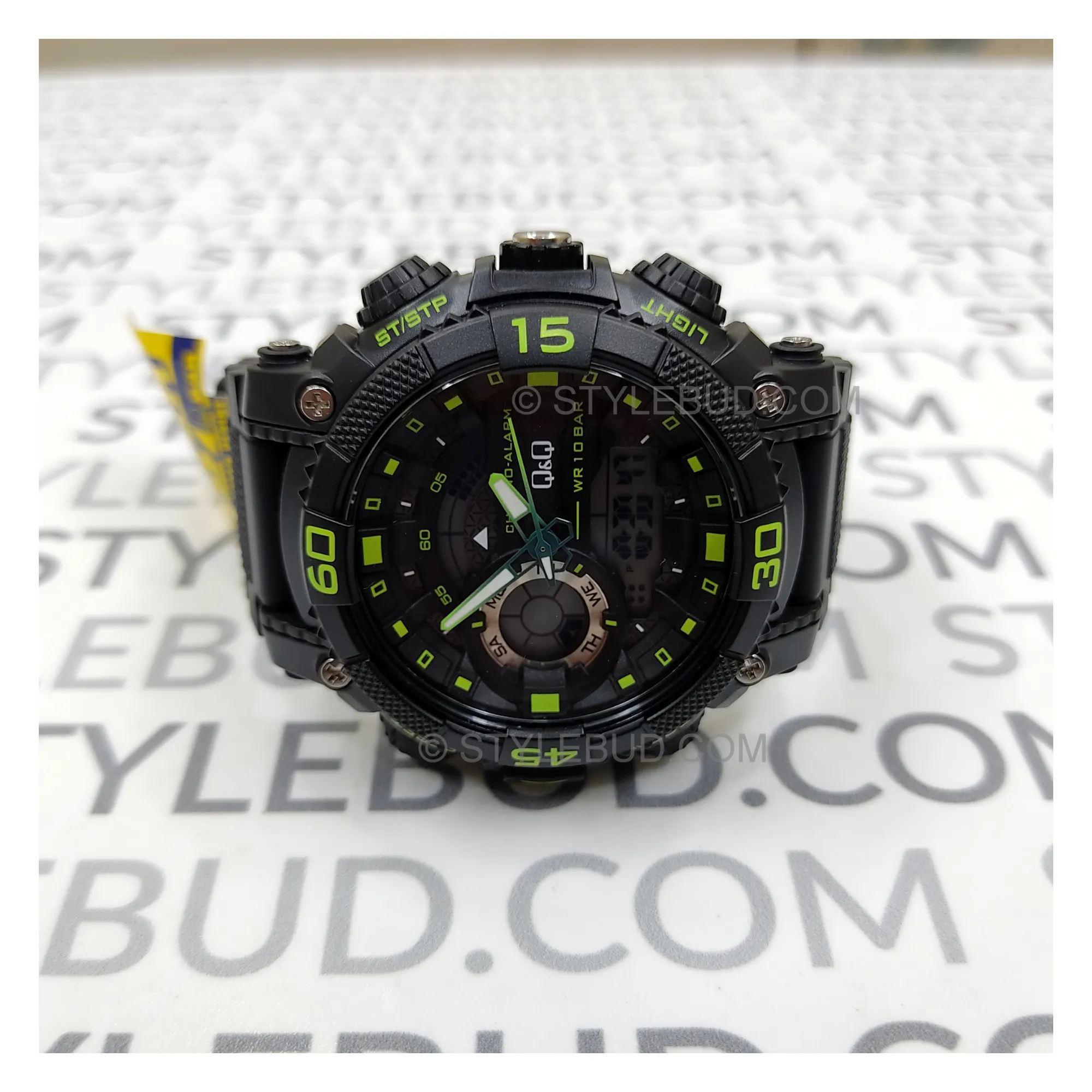 WW1506 Q&Q Dual Time Sports Fiber Belt Watch GW87J008Y