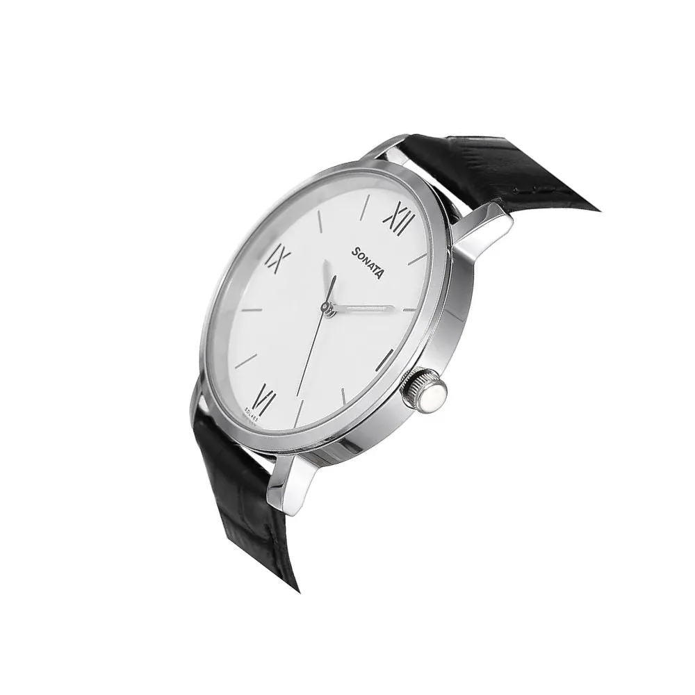 WW2233 Sonata Slim Leather Belt Watch 7142SL01