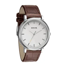 WW2236 Sonata Slim Leather Belt Watch 7142SL04