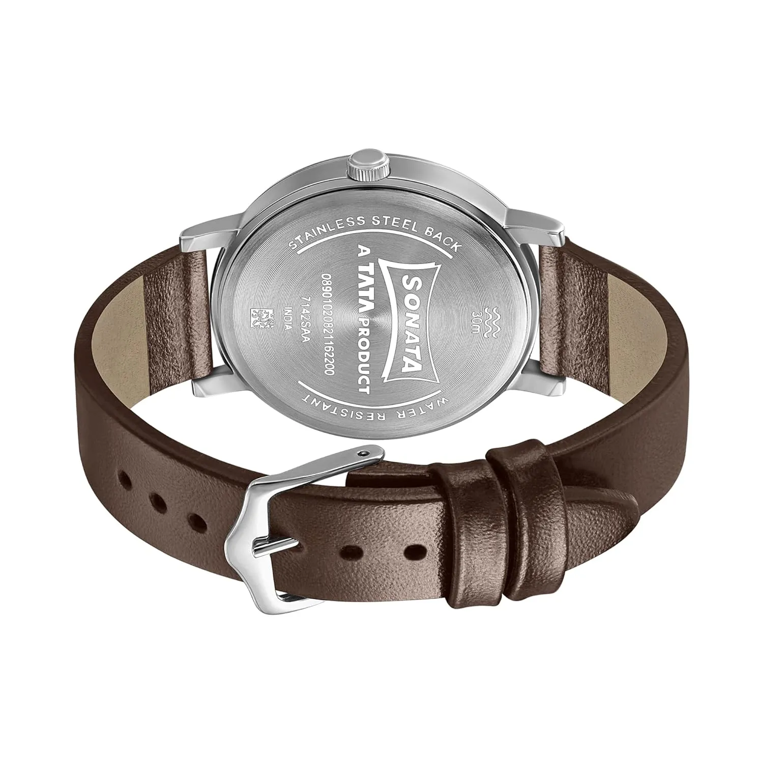 WW2237 Sonata Slim Leather Belt Watch 7142SL05