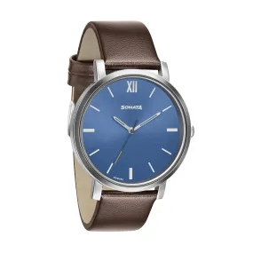 WW2237 Sonata Slim Leather Belt Watch 7142SL05