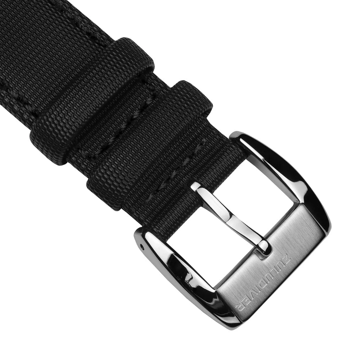 ZULUDIVER Maverick Sailcloth Waterproof Watch Strap - Black & Black