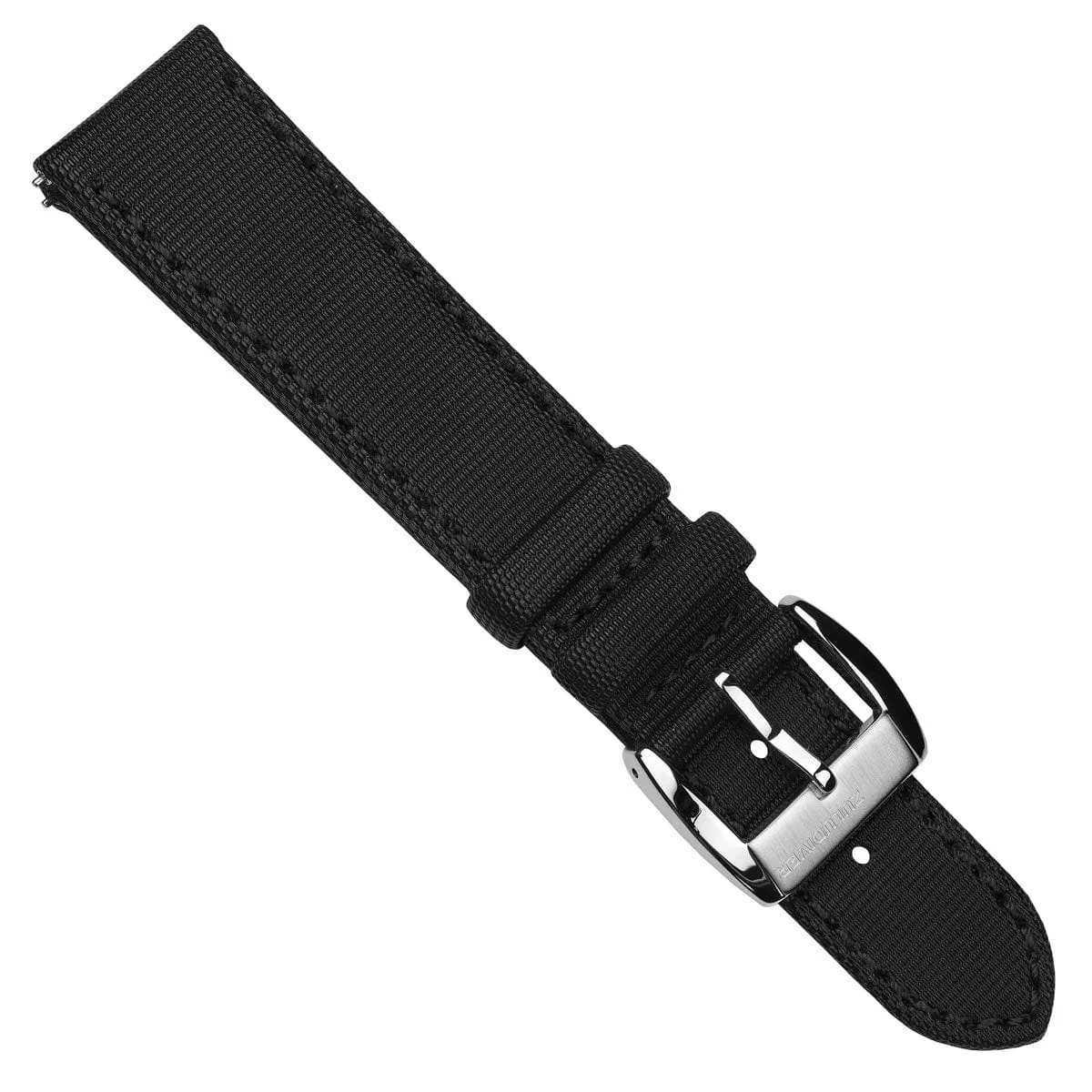 ZULUDIVER Maverick Sailcloth Waterproof Watch Strap - Black & Black