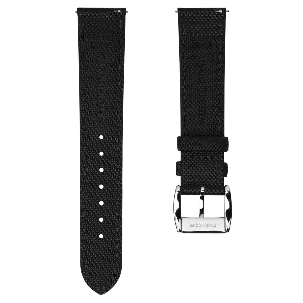 ZULUDIVER Maverick Sailcloth Waterproof Watch Strap - Black & Black