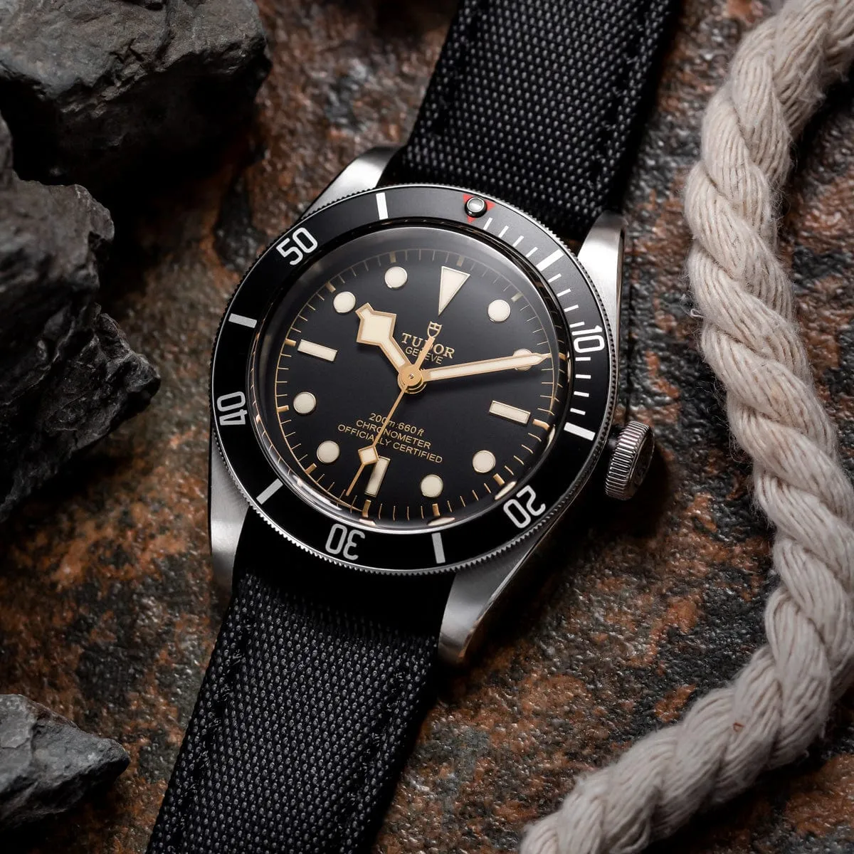 ZULUDIVER Maverick Sailcloth Waterproof Watch Strap - Black & Black