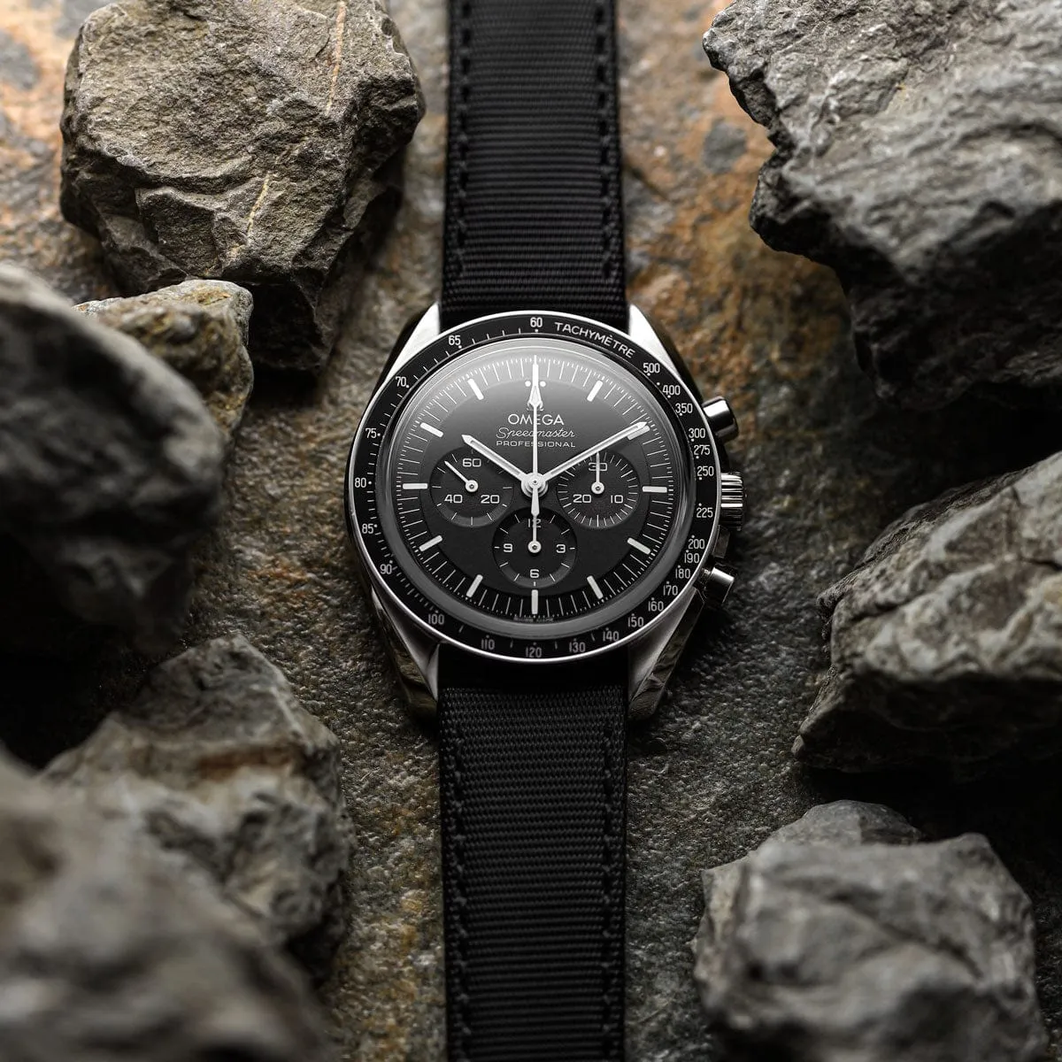 ZULUDIVER Maverick Sailcloth Waterproof Watch Strap - Black & Black