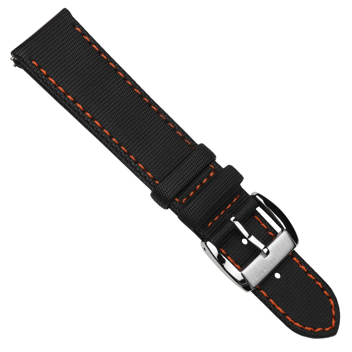 ZULUDIVER Maverick Sailcloth Waterproof Watch Strap - Black & Orange